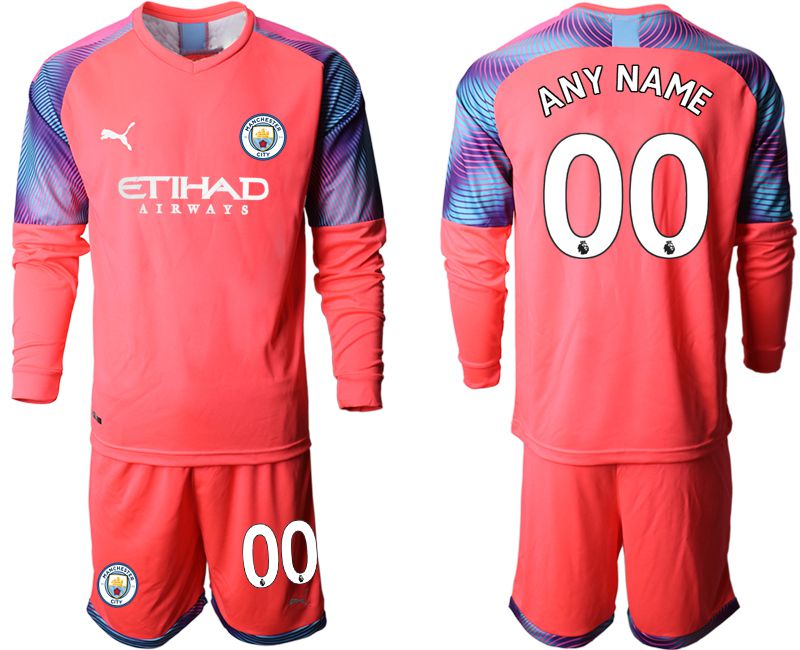 Men 2019-2020 club Manchester City pink goalkeeper long sleeve customized Soccer Jerseys->real madrid jersey->Soccer Club Jersey